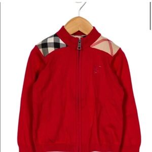 Burberry Red Knit with Plaid Detail